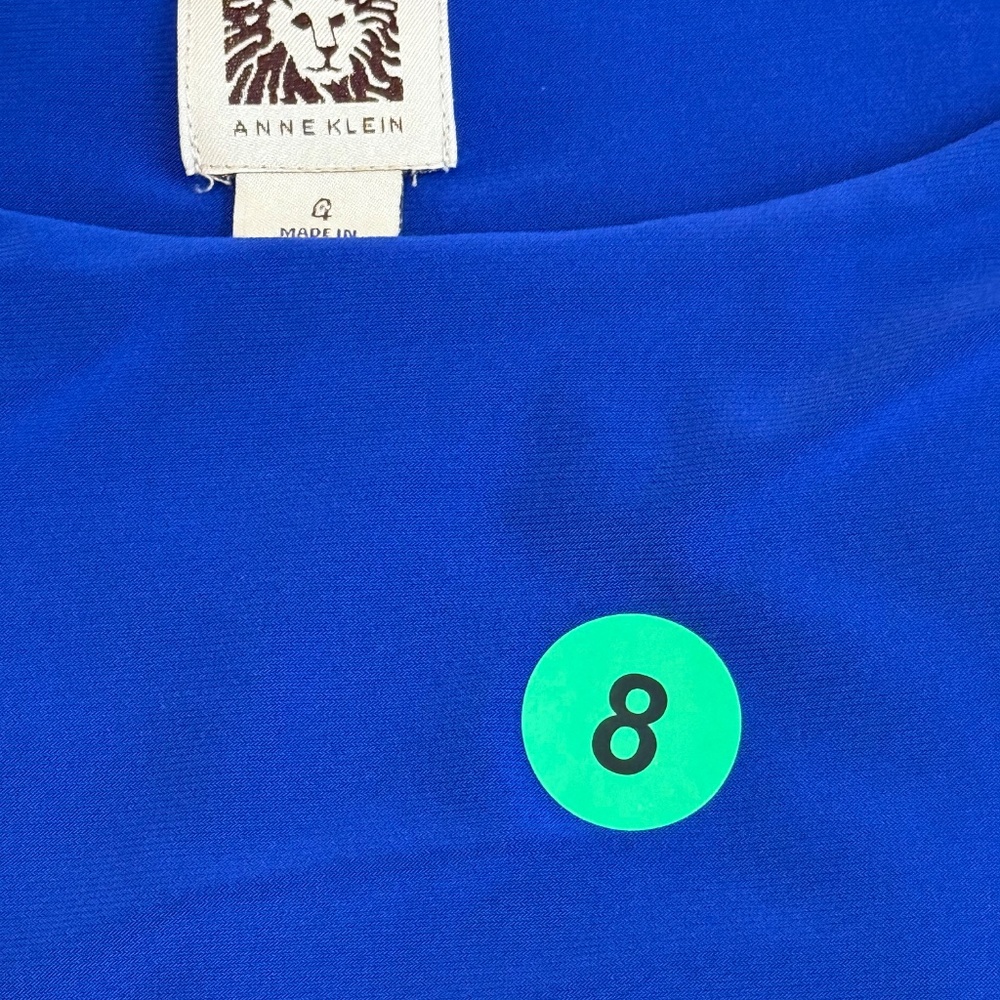 Ruched Dress Anne Klein , Blue S/M - Picture 6 of 6